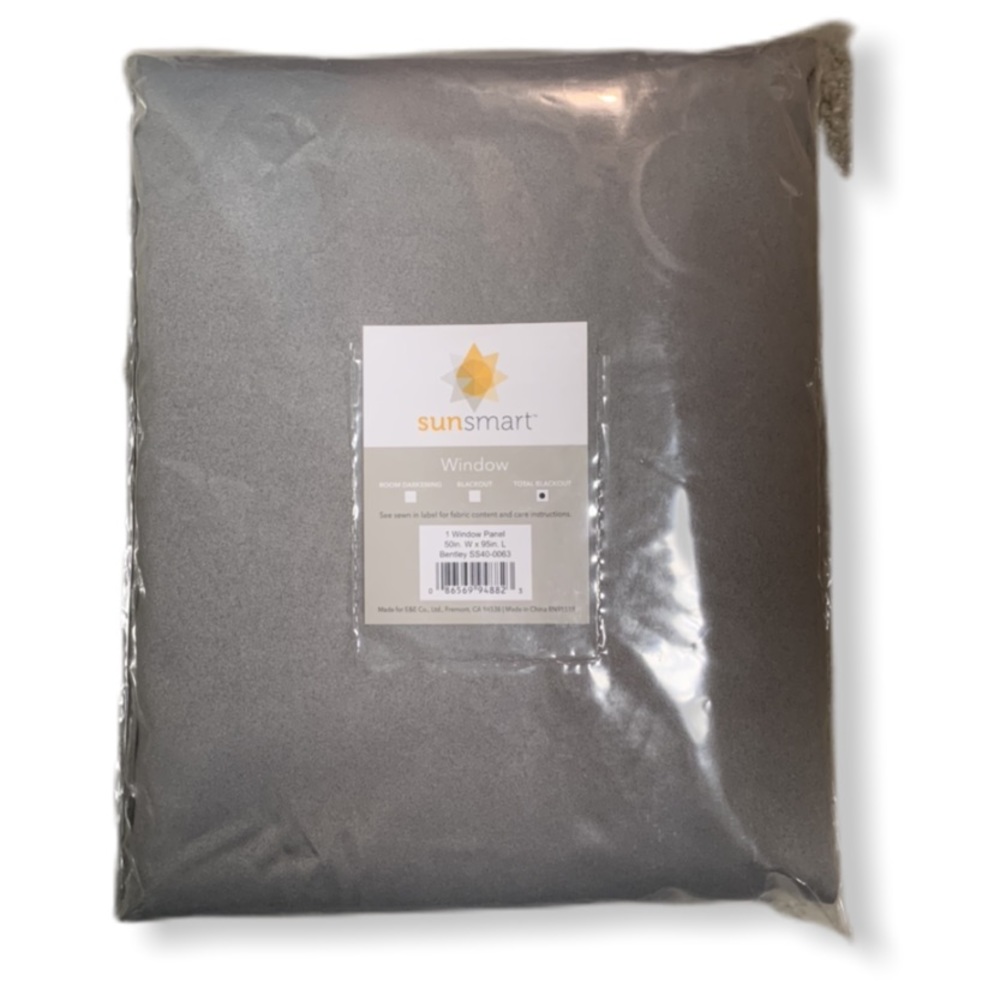 Sun smart total Blackout Curtain Grommet gray 95” - Picture 4 of 7